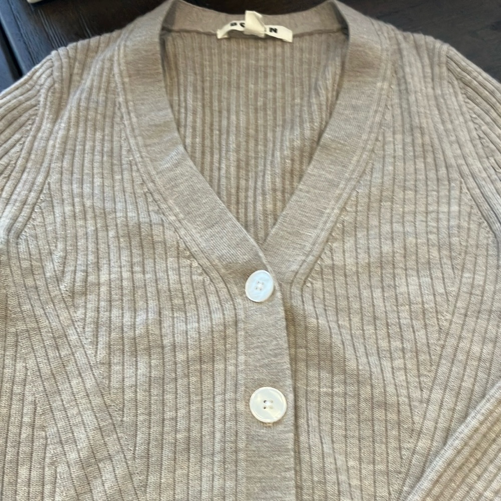 Women's Tan Ribbed Sweater